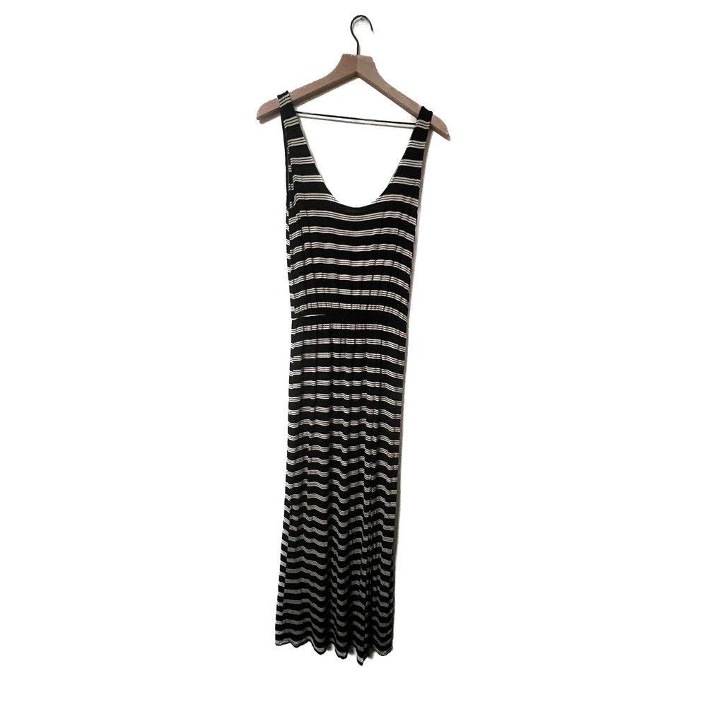 Charlotte Russe Womens XS Black White Striped Sleeveless Scoop Neck Maxi Dress